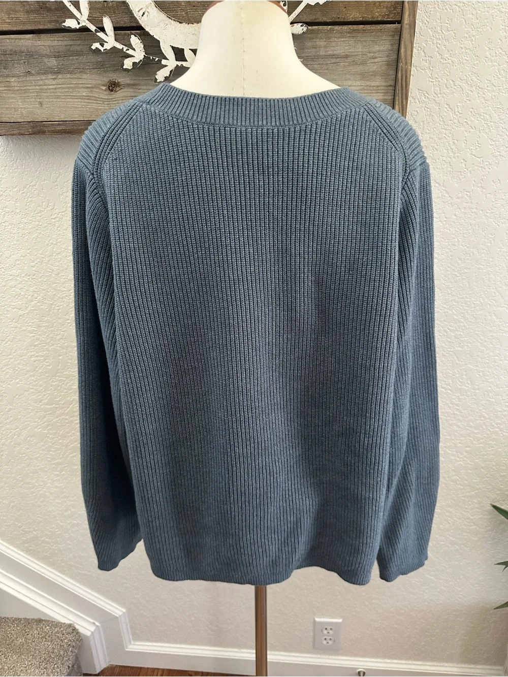 J. Crew Cozy Ribbed Crewneck Sweater - Slate Blue ladies size large BJ580
